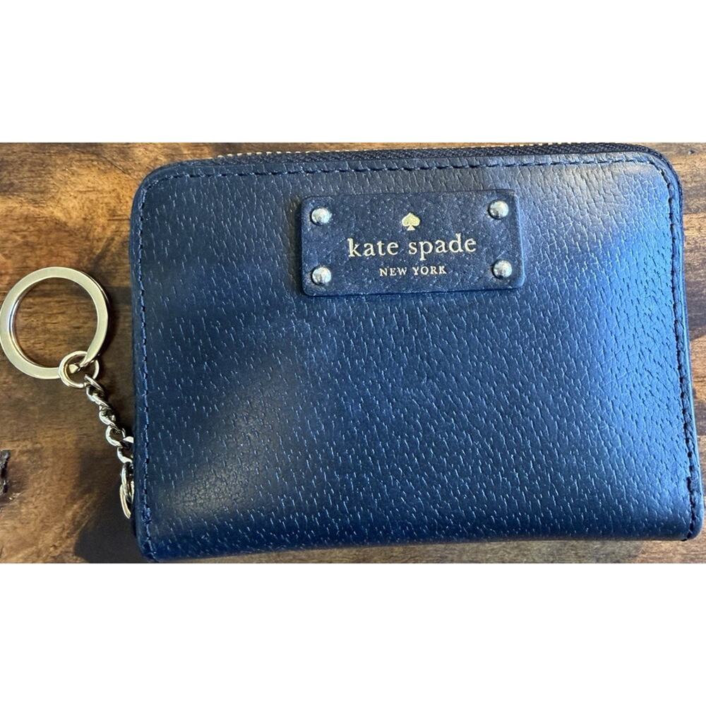 Kate Spade New York Black Zip-Around Women's Wallet with Logo & Card Slots